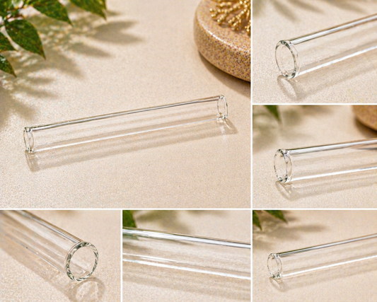 4" Borosilicate Glass Straight Tube – Clear Hand Pipe