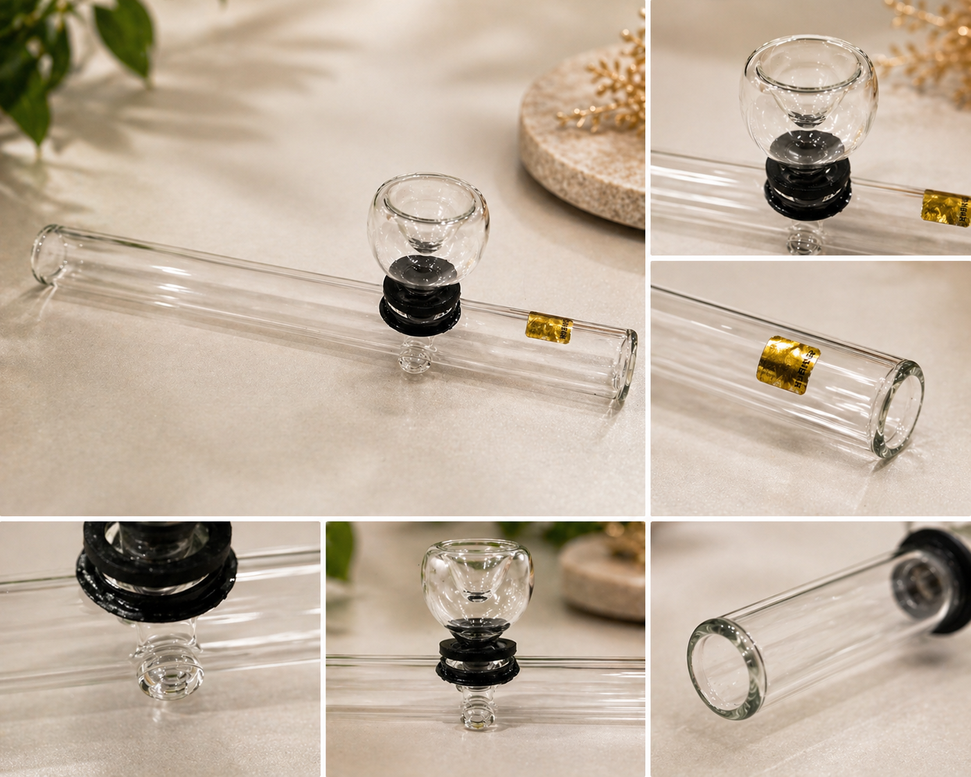 6" Borosilicate Glass Straight Pipe – Clear Tube Hand Pipe